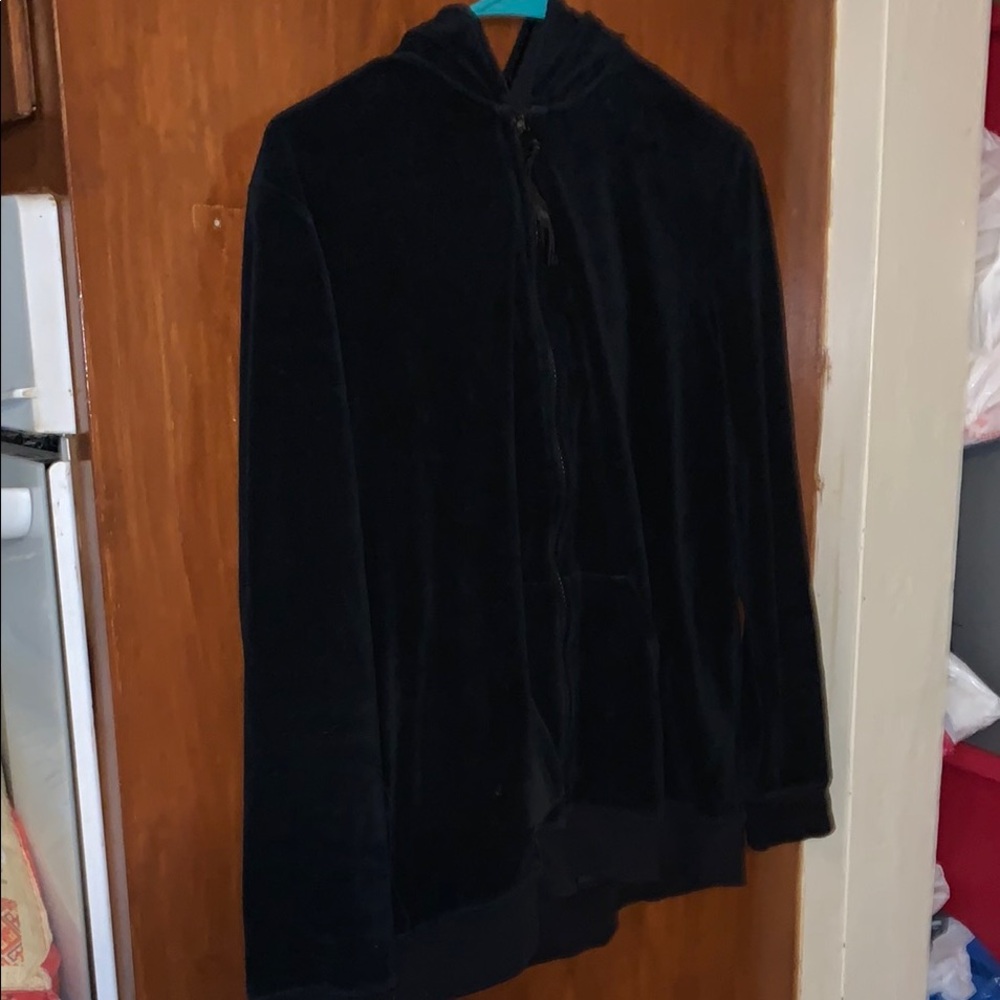 Motherhood Maternity Black Velvet Sweatshirt Jacket